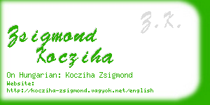 zsigmond kocziha business card